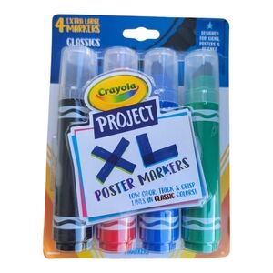 Crayola Project XL Poster Markers -‎ Black, Red, Blue, Green